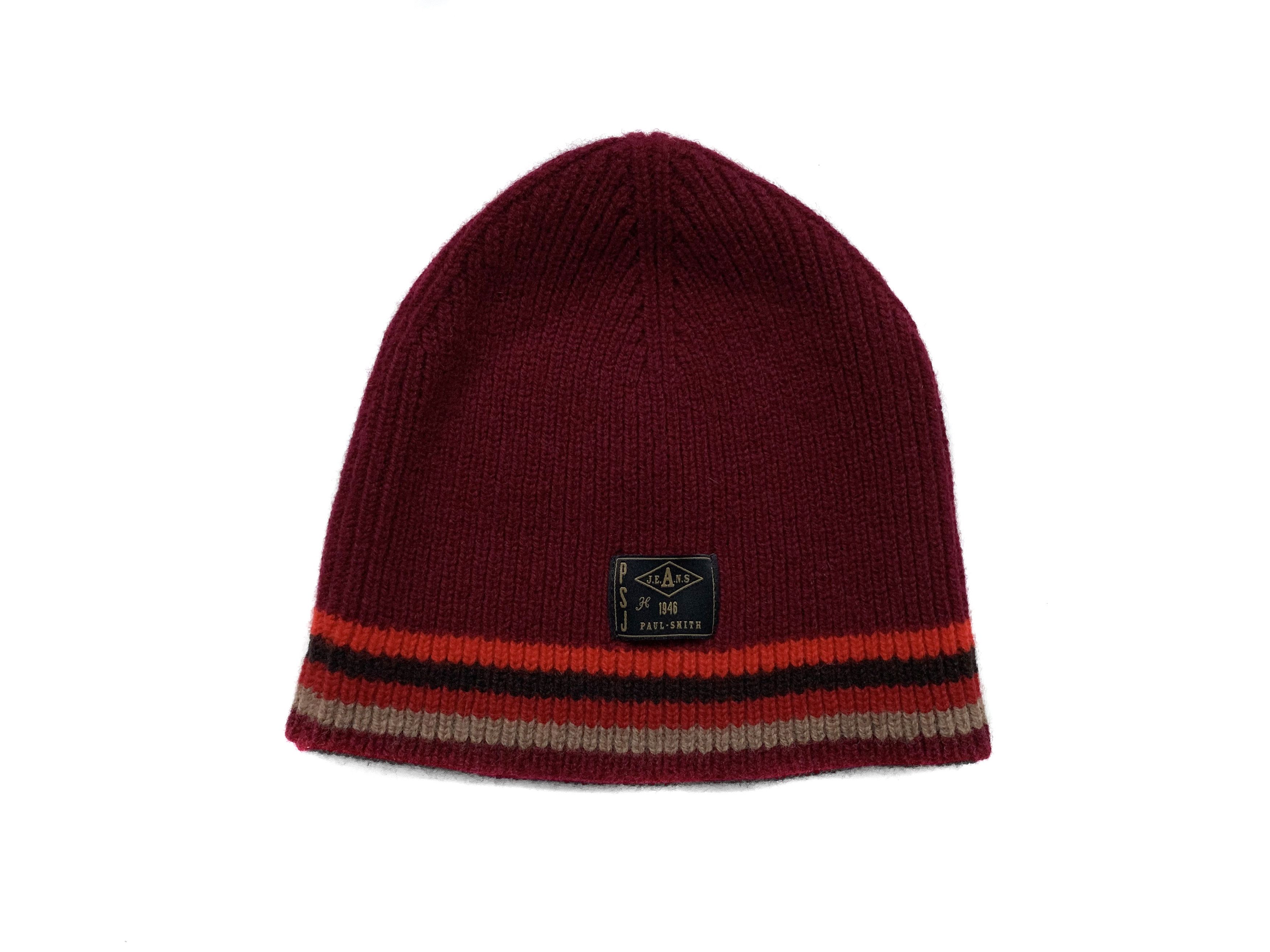 Paul Smith Jeans burgundy wool Beanie Hat