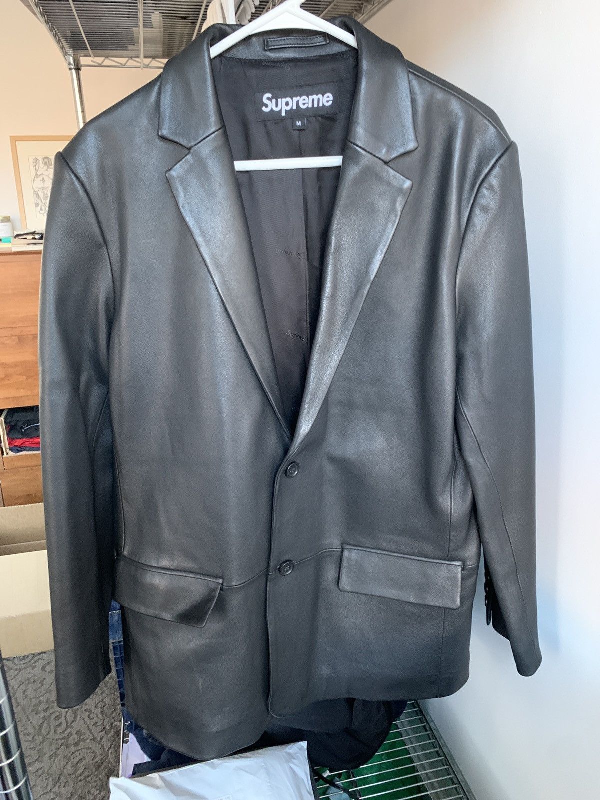 Supreme leather blazer outlet