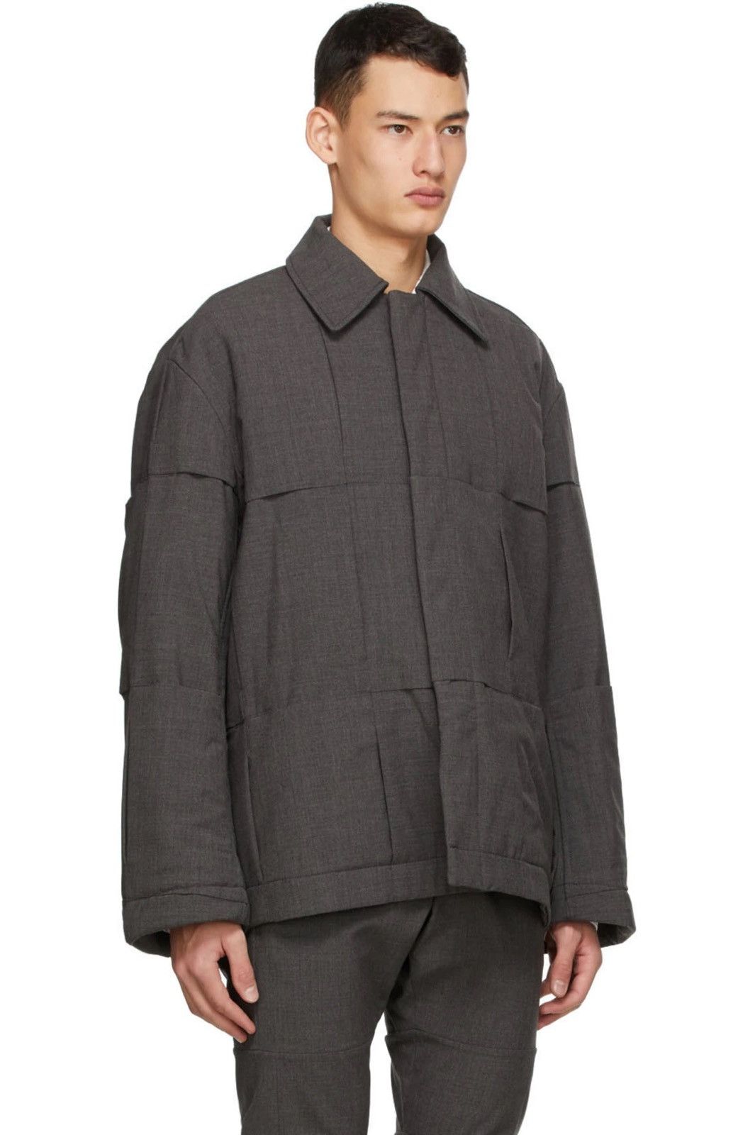 Custom Cornerstone Homme by SUNYUN grey wool paneled heavy jacket | Grailed