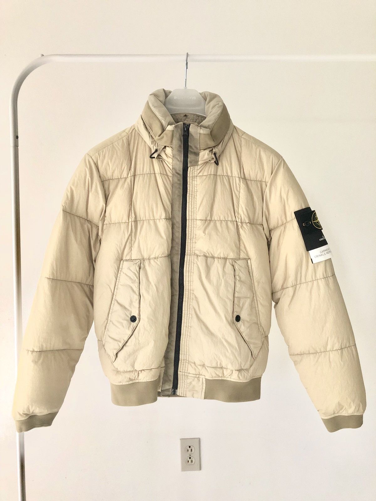Stone Island NEW szS Beige Crinkle Reps Garment Dyed Winter Puffer Coat Size US S / EU 44-46 / 1 - 1 Thumbnail