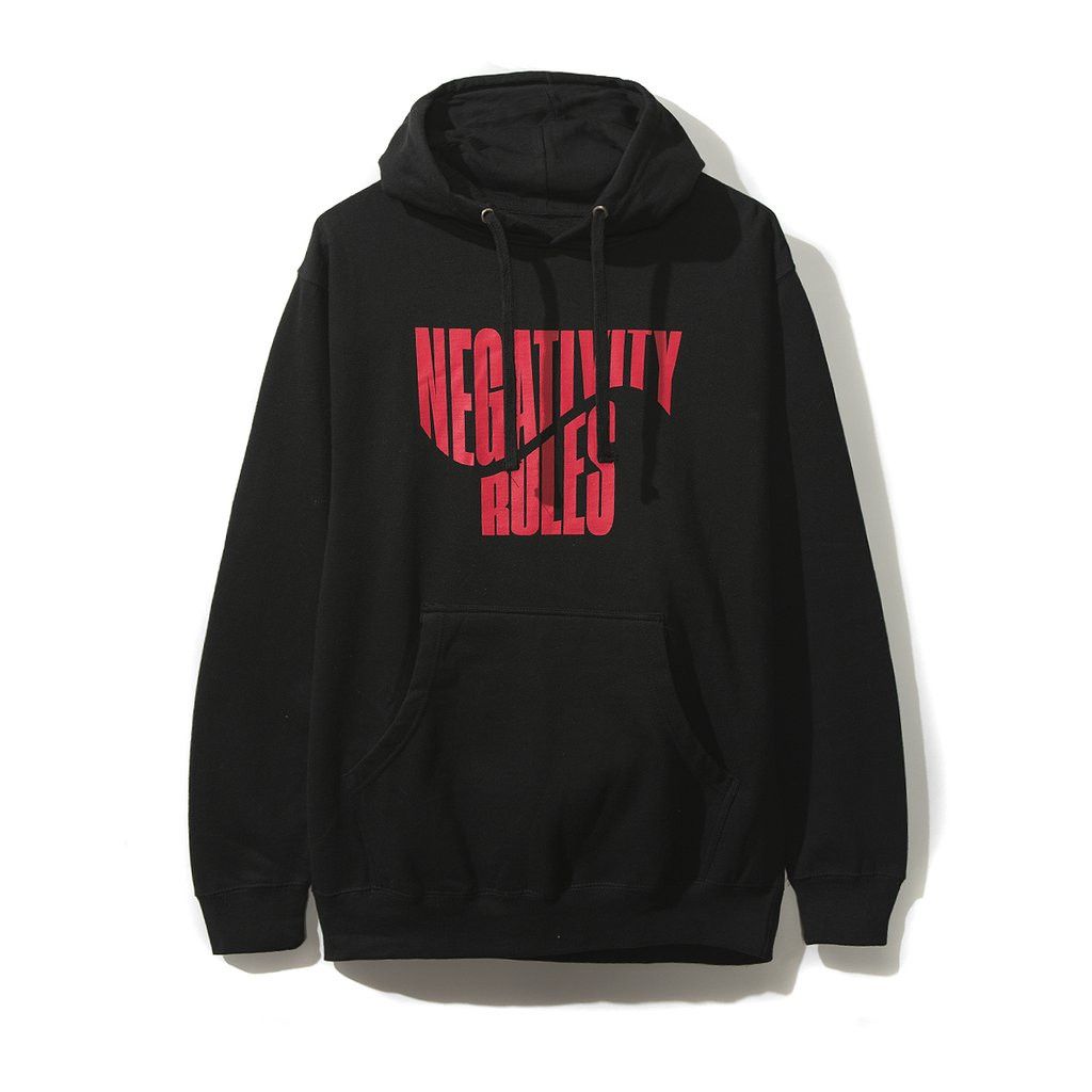 image of Anti Social Social Club Ds Red Assc Negativity Rule Black Hoodie Bape Kith Kaws Fog (Size Small)