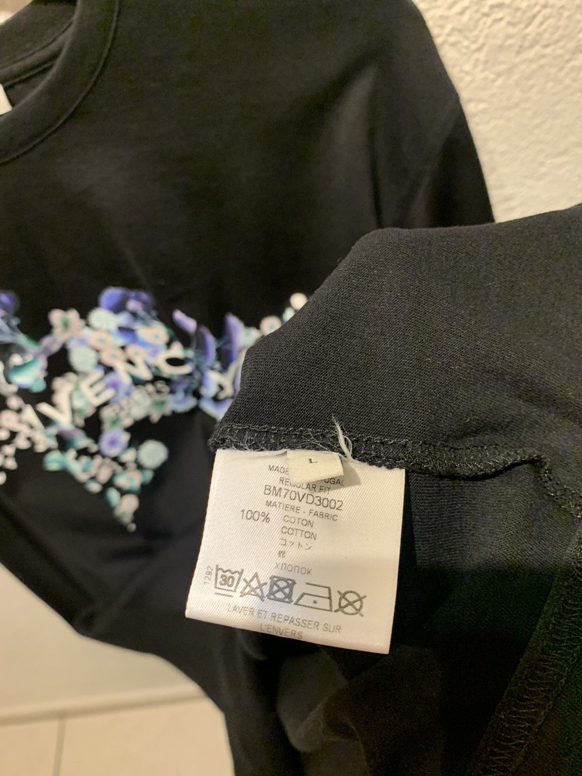 Givenchy Givenchy Black Logo Floral T-Shirt RRP 490$ Size US L / EU 52-54 / 3 - 5 Thumbnail