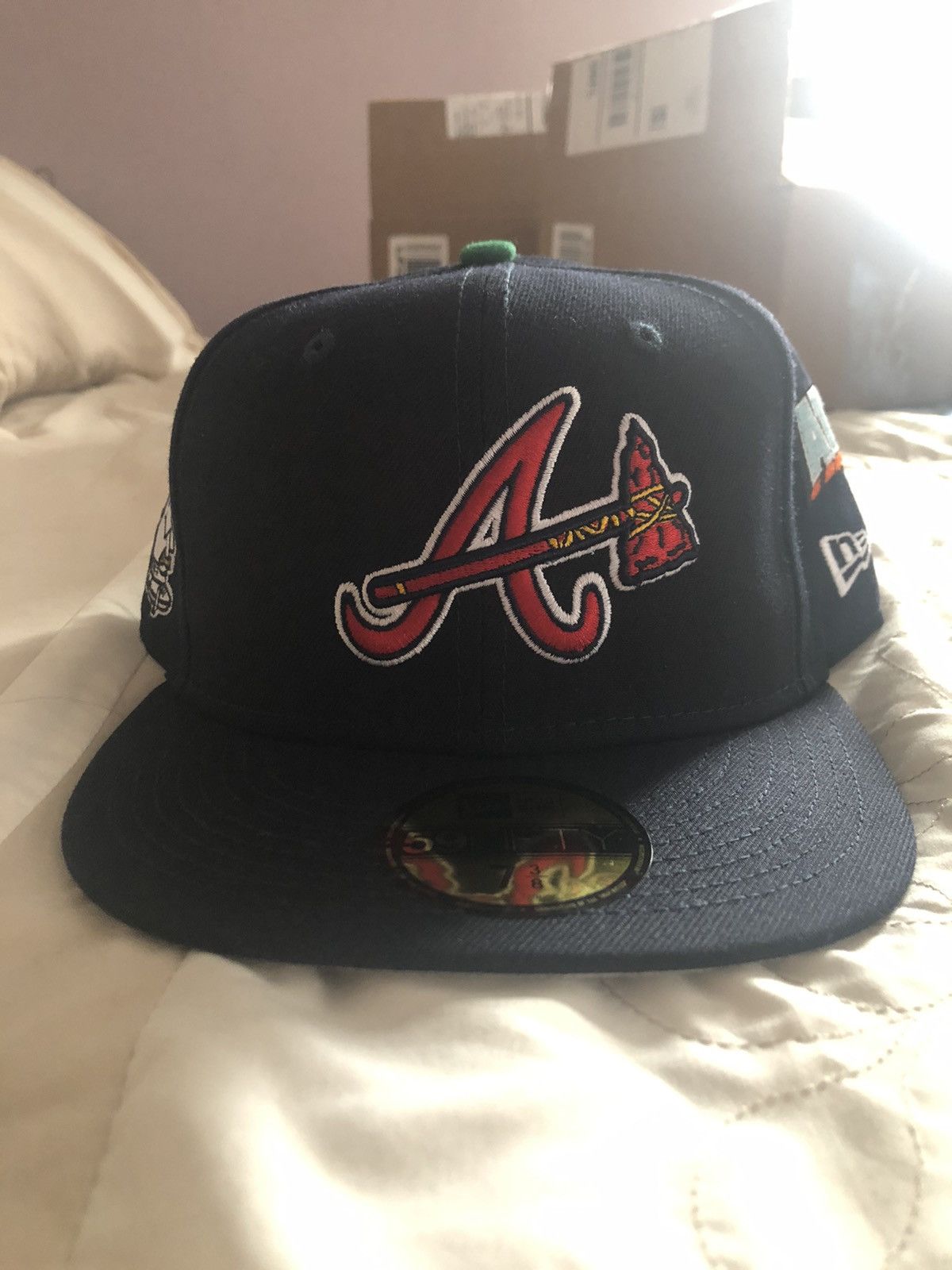 New Era Cream Atlanta Braves 59Fifty Fitted Hat