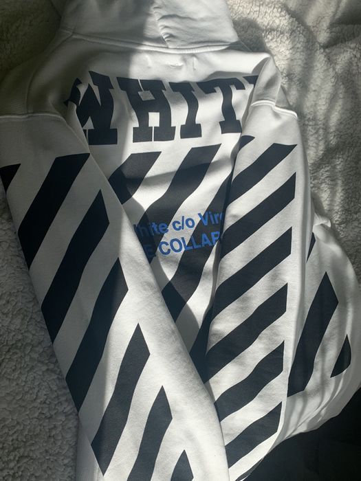 Off white best sale blue collar hoodie