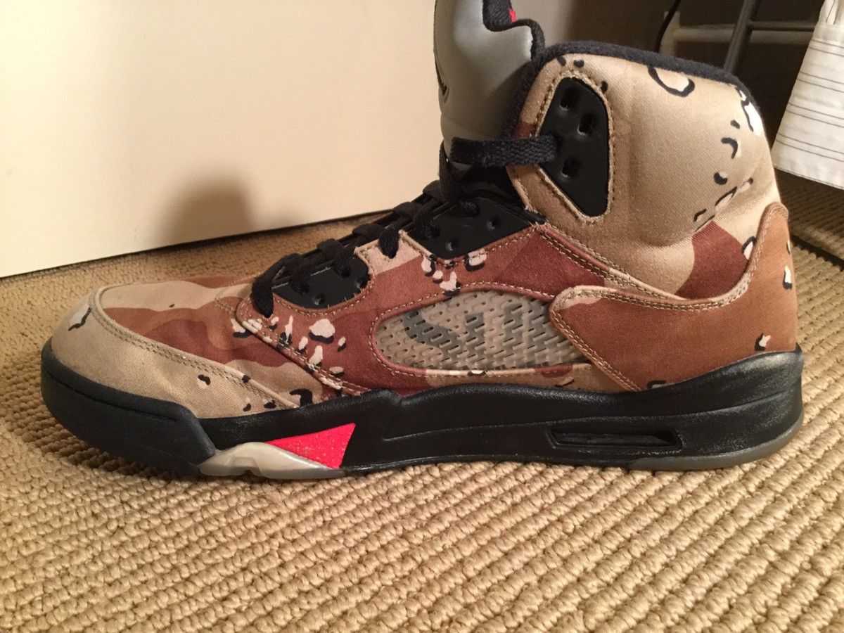Jordan Brand × Supreme Supreme Desert Camo Jordan 5s Size US 11.5 / EU 44-45 - 10 Thumbnail