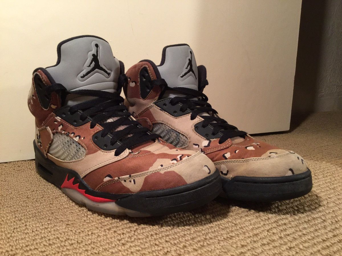 Jordan Brand × Supreme Supreme Desert Camo Jordan 5s Size US 11.5 / EU 44-45 - 1 Thumbnail