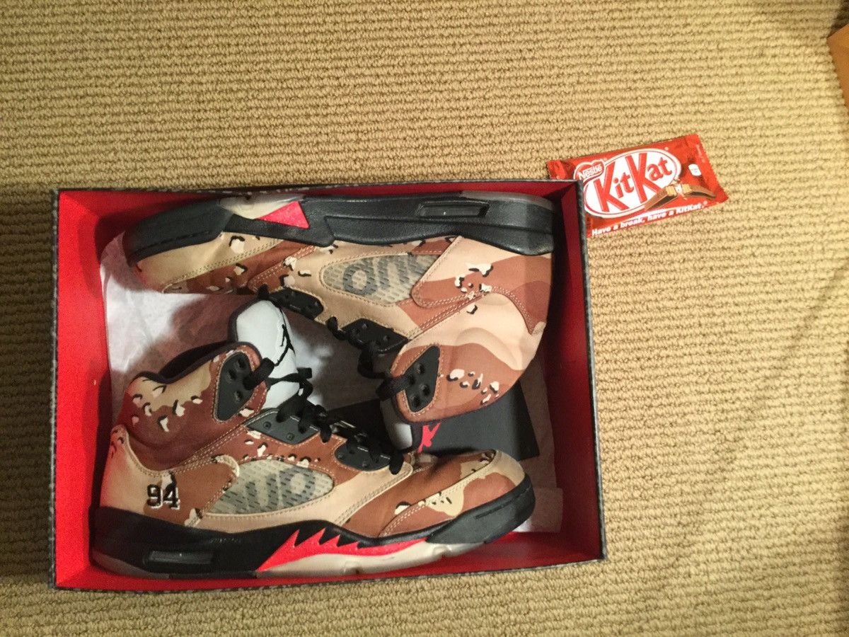 Jordan Brand × Supreme Supreme Desert Camo Jordan 5s Size US 11.5 / EU 44-45 - 11 Thumbnail