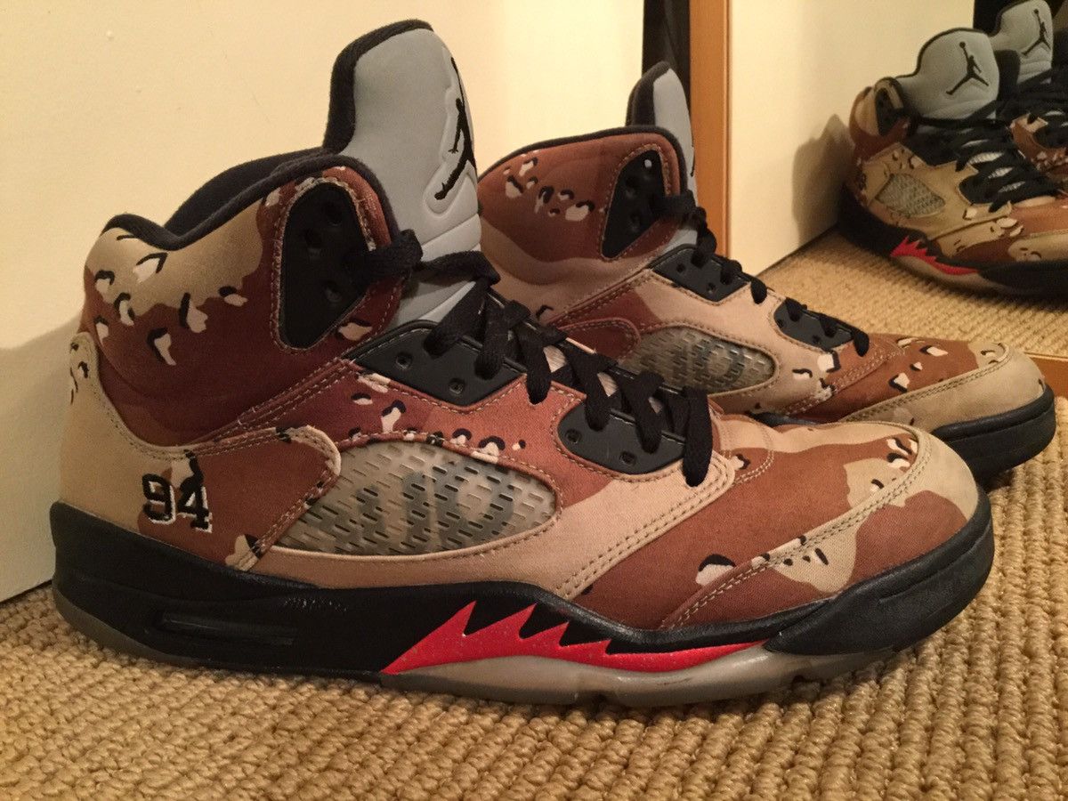 Jordan Brand × Supreme Supreme Desert Camo Jordan 5s Size US 11.5 / EU 44-45 - 3 Thumbnail