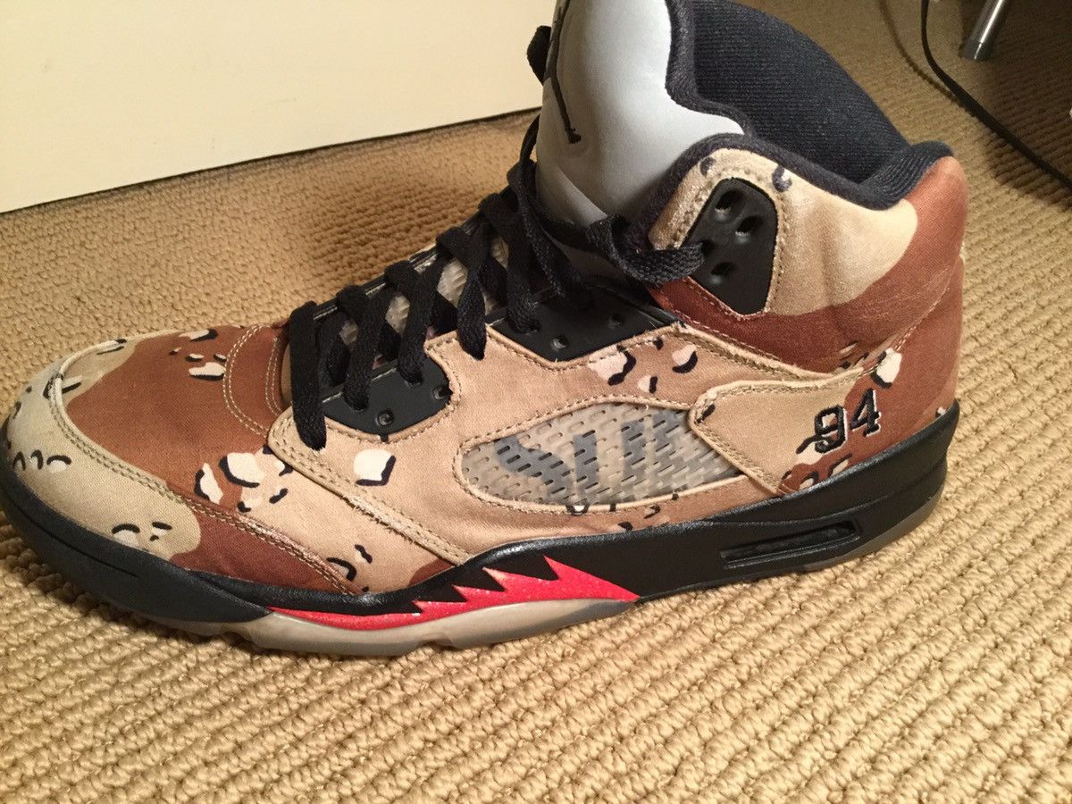 Jordan Brand × Supreme Supreme Desert Camo Jordan 5s Size US 11.5 / EU 44-45 - 7 Thumbnail