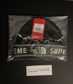 Supreme the north outlet face fold beanie black