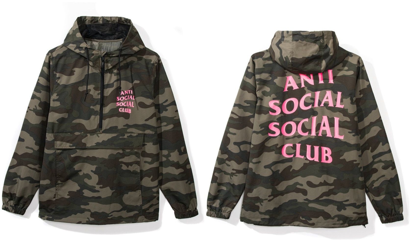 Anti Social Social Club DS ASSC Pink Logo Camo EZ Jacket Windbreaker in hand Size US M / EU 48-50 / 2 - 2 Thumbnail