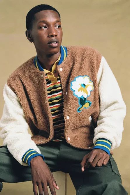 Urban Outfitters Sherpa Varsity Jacket UO Urban Outfitters SeenOn Tory Lanez Grailed