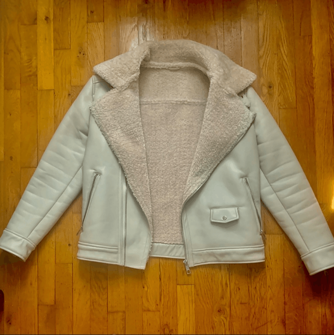 Zara Zara Man Faux Leather Shearling Cream Jacket Medium Size US M / EU 48-50 / 2 - 3 Thumbnail