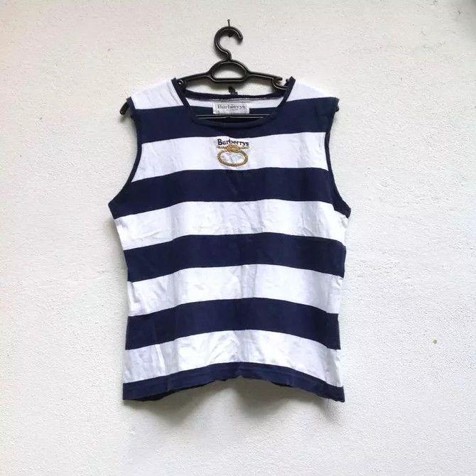 Luxury Designer Burberrys Sleeveless Striped Tank Top