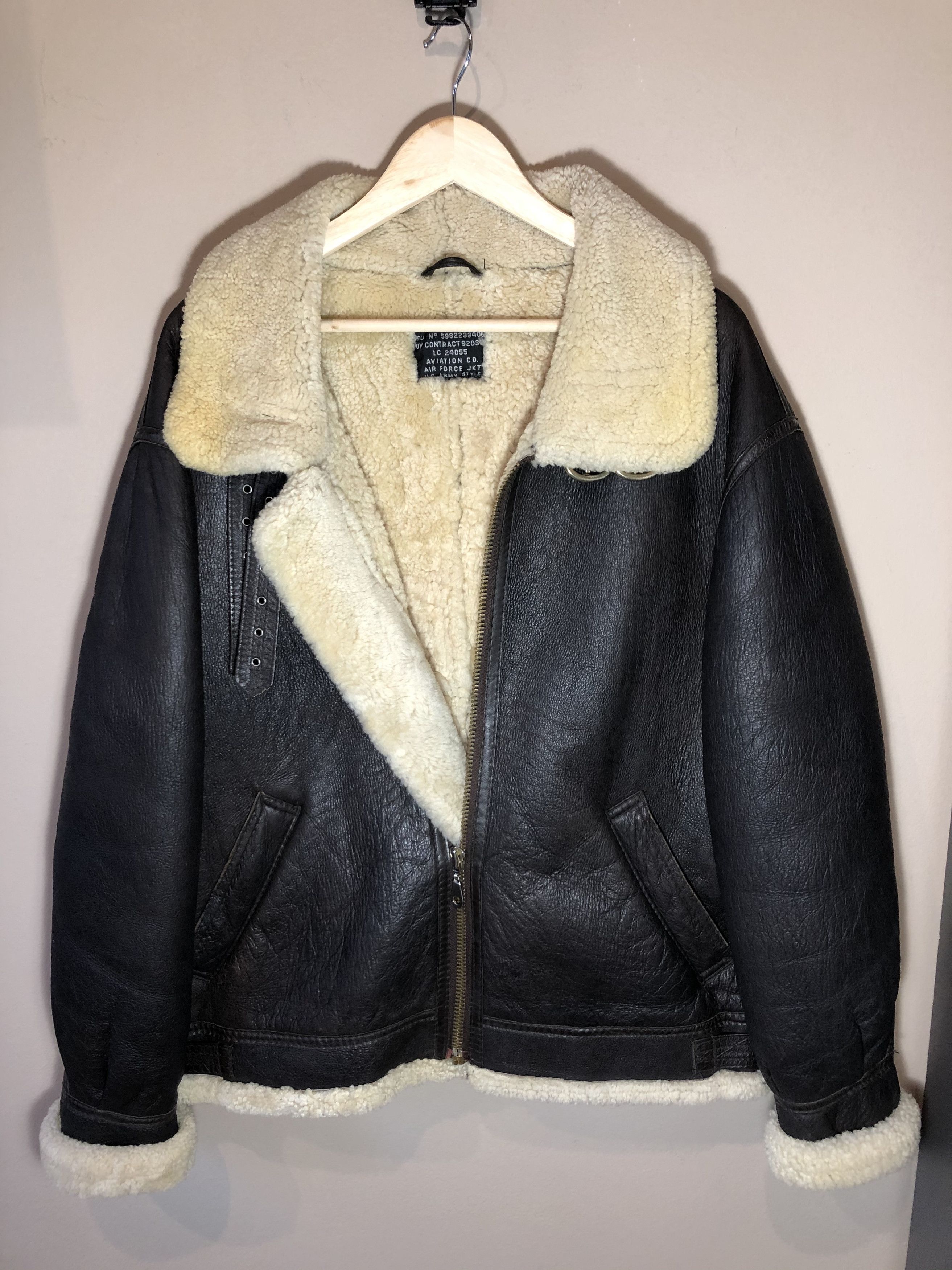 Vintage True USAF Aviator Flying Jacket B3 Sheepskin Leather