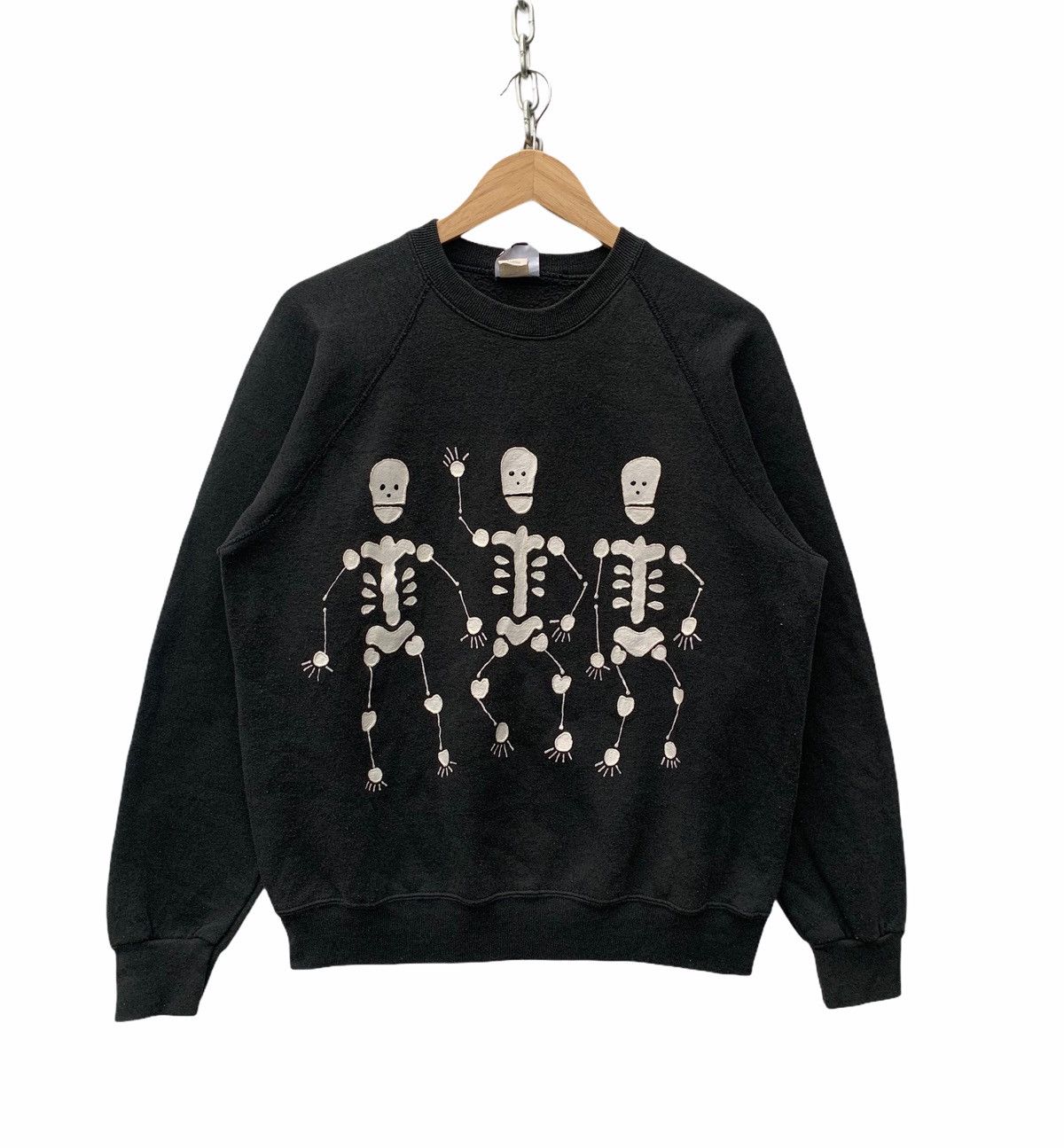 Vintage Skeleton Skull Painted Sweatshirt
