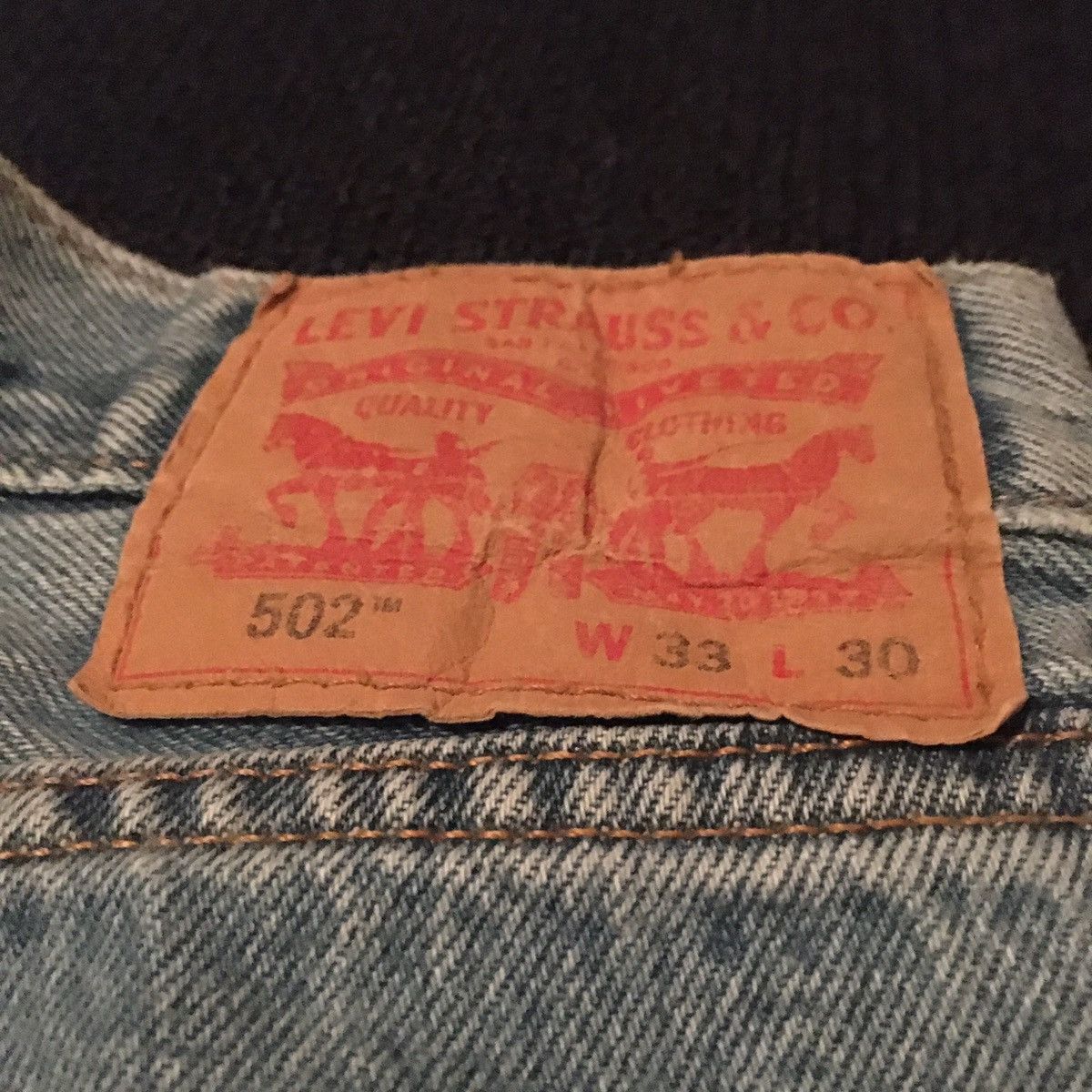 Levi's Levi’s Altered 502 Patchwork Multicolor Denim Jeans 33x30 Size US 33 - 7 Thumbnail