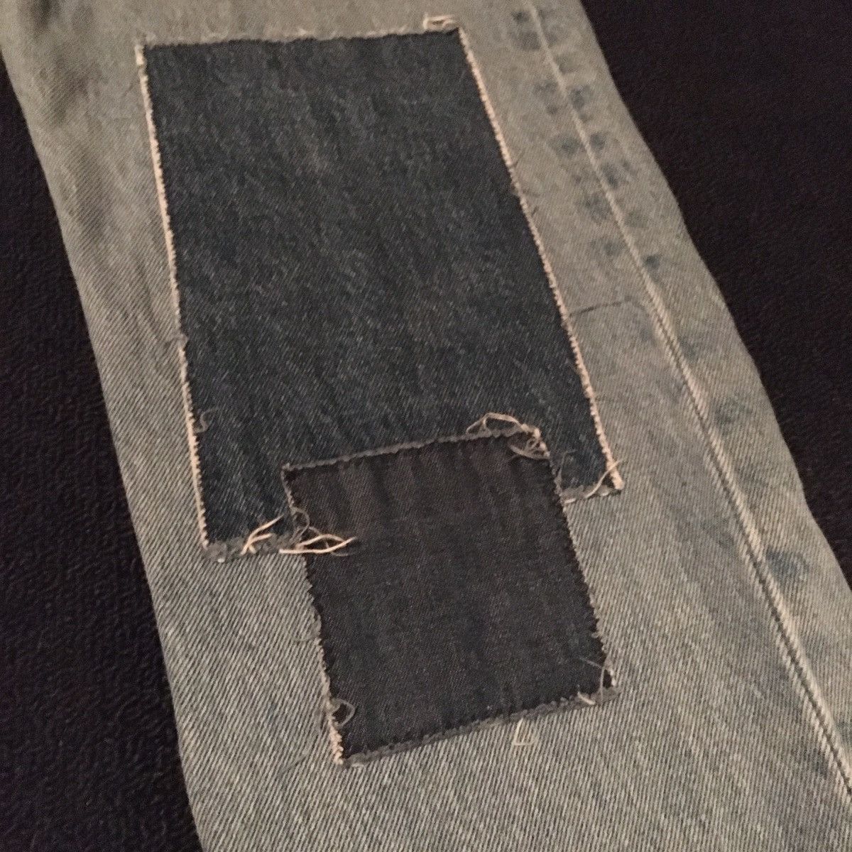 Levi's Levi’s Altered 502 Patchwork Multicolor Denim Jeans 33x30 Size US 33 - 4 Thumbnail