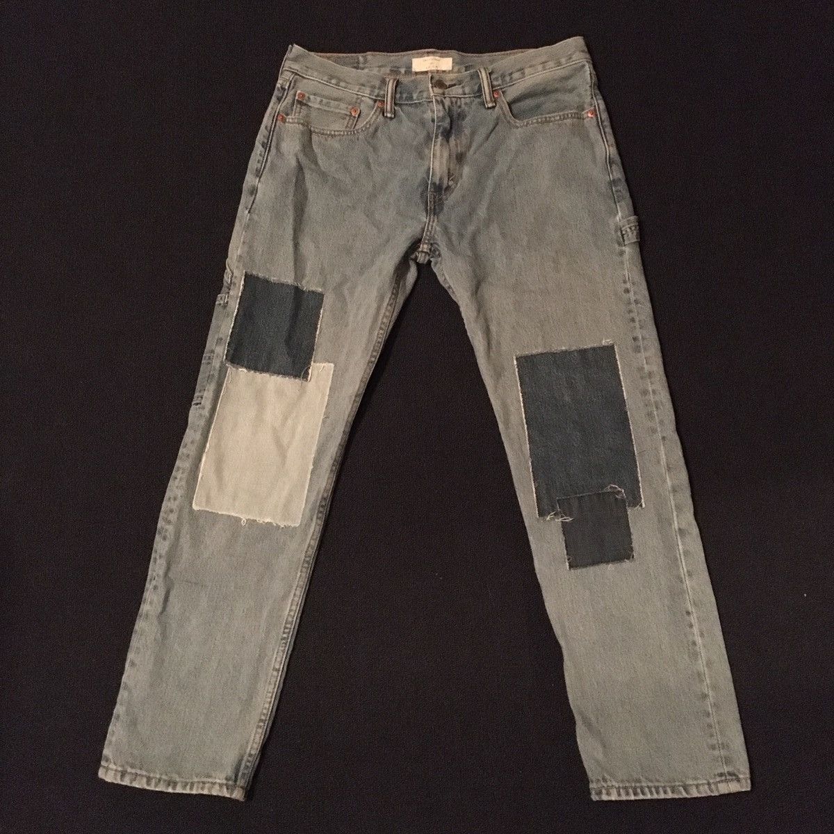 Levi's Levi’s Altered 502 Patchwork Multicolor Denim Jeans 33x30 Size US 33 - 1 Thumbnail