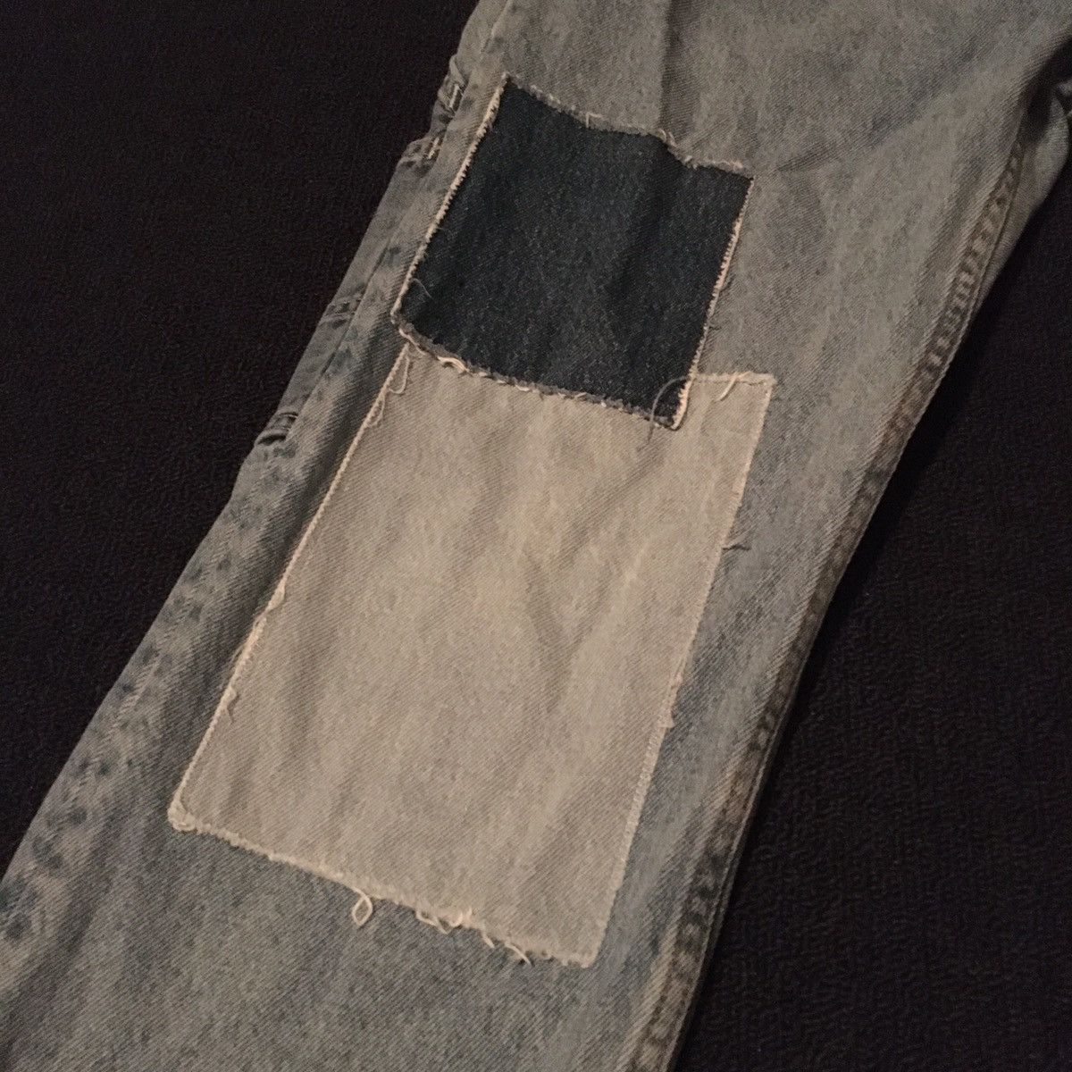 Levi's Levi’s Altered 502 Patchwork Multicolor Denim Jeans 33x30 Size US 33 - 3 Thumbnail