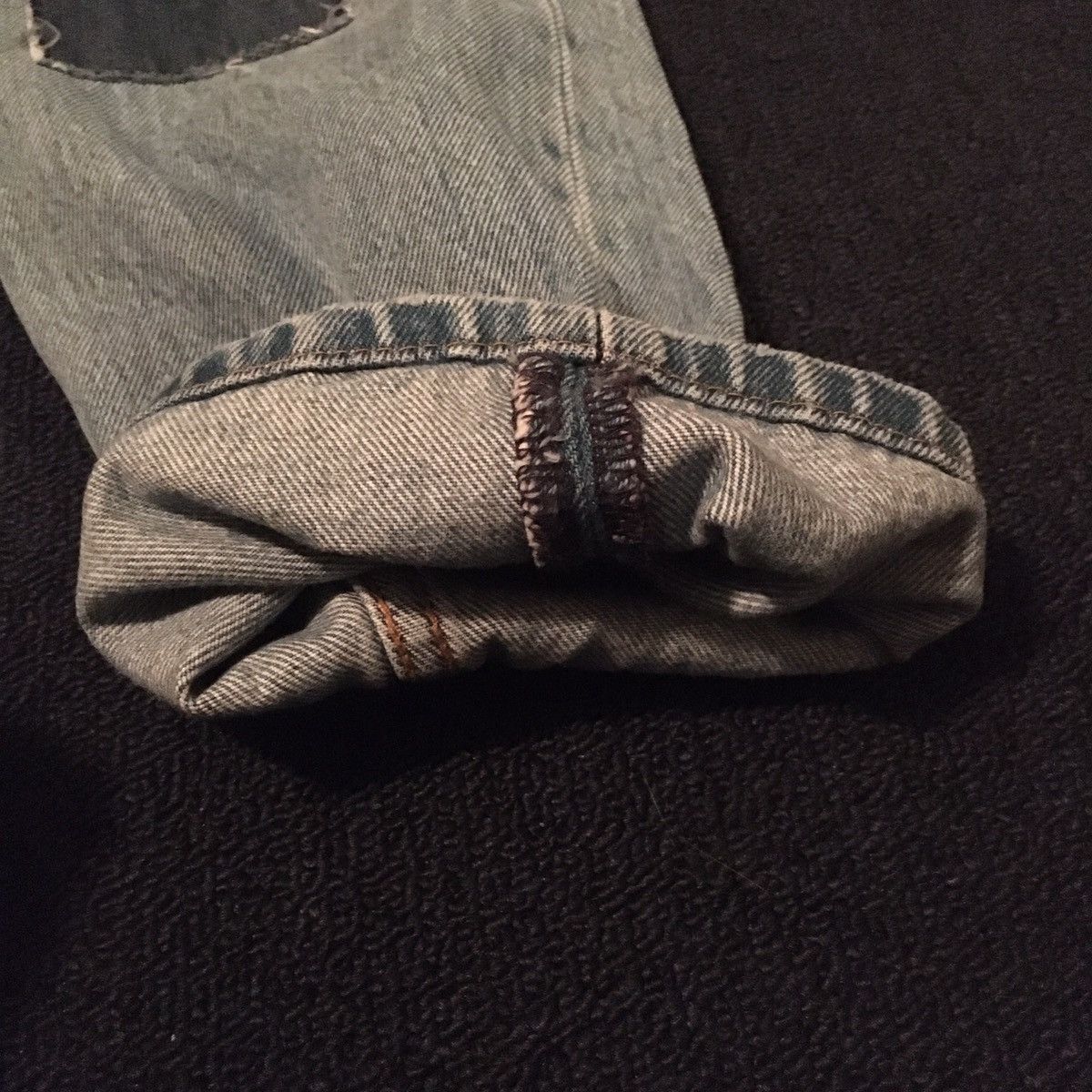 Levi's Levi’s Altered 502 Patchwork Multicolor Denim Jeans 33x30 Size US 33 - 6 Thumbnail