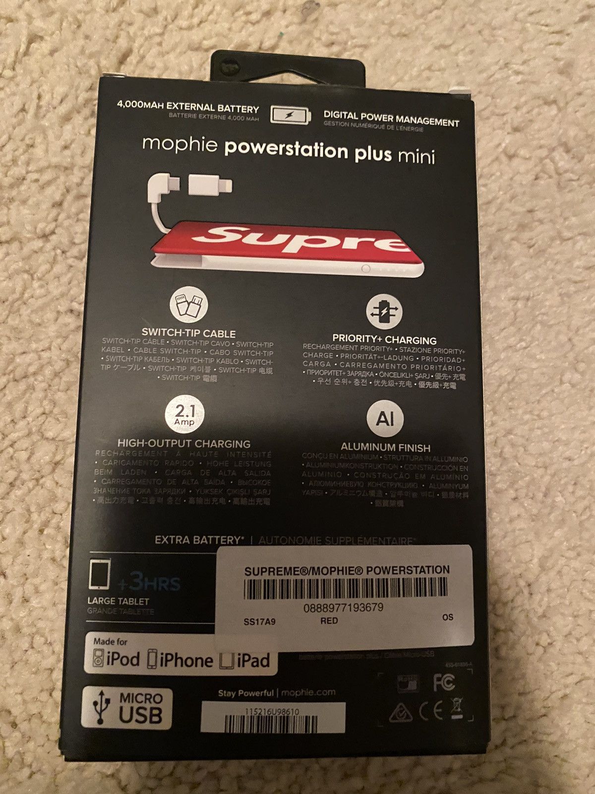 Supreme Supreme Mophie Powerstation Plus Mini SS17 Size ONE SIZE - 3 Thumbnail