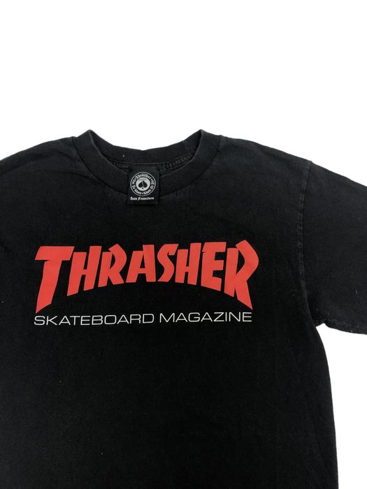 Red and store black thrasher shirt