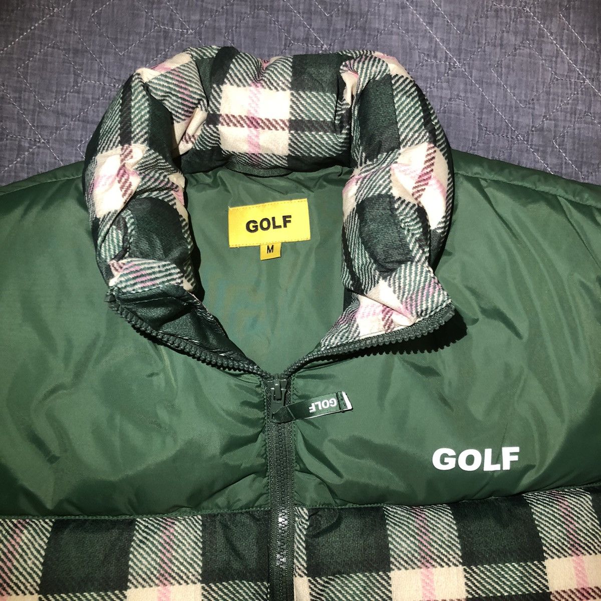 Golf Wang GOLF GREEN PLAID PUFFER JACKET Grailed