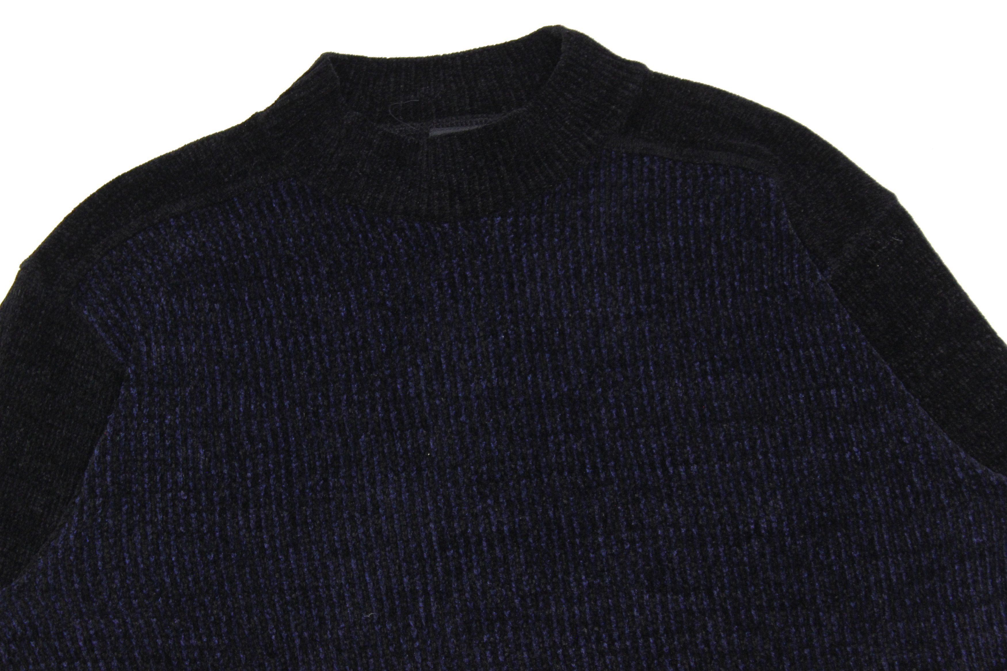 Versace 90S Black Navy Knit Sweater Vintage Size US XL / EU 56 / 4 - 3 Thumbnail