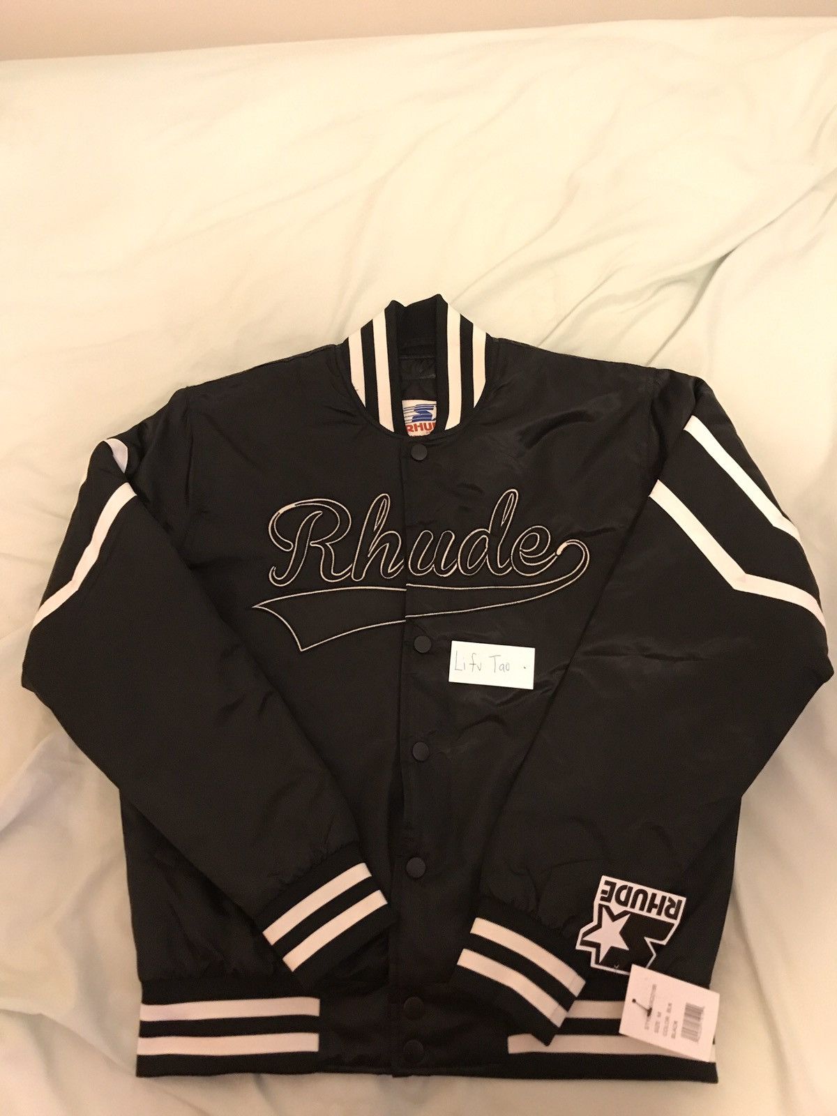 Rhude starter best sale varsity jacket