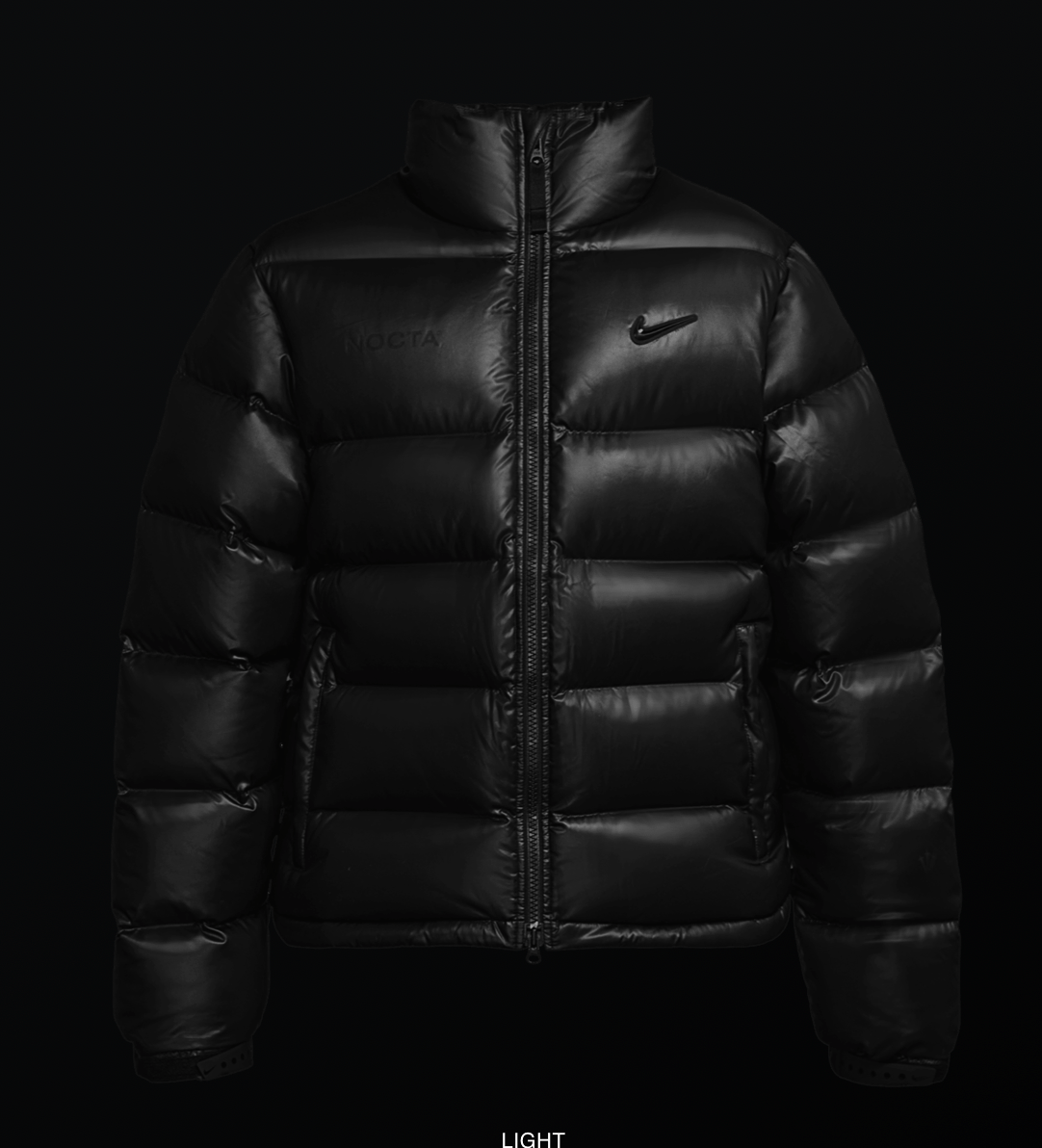 NIKE X DRAKE NOCTA BLACK PUFFER JACKET Julius Medium Large