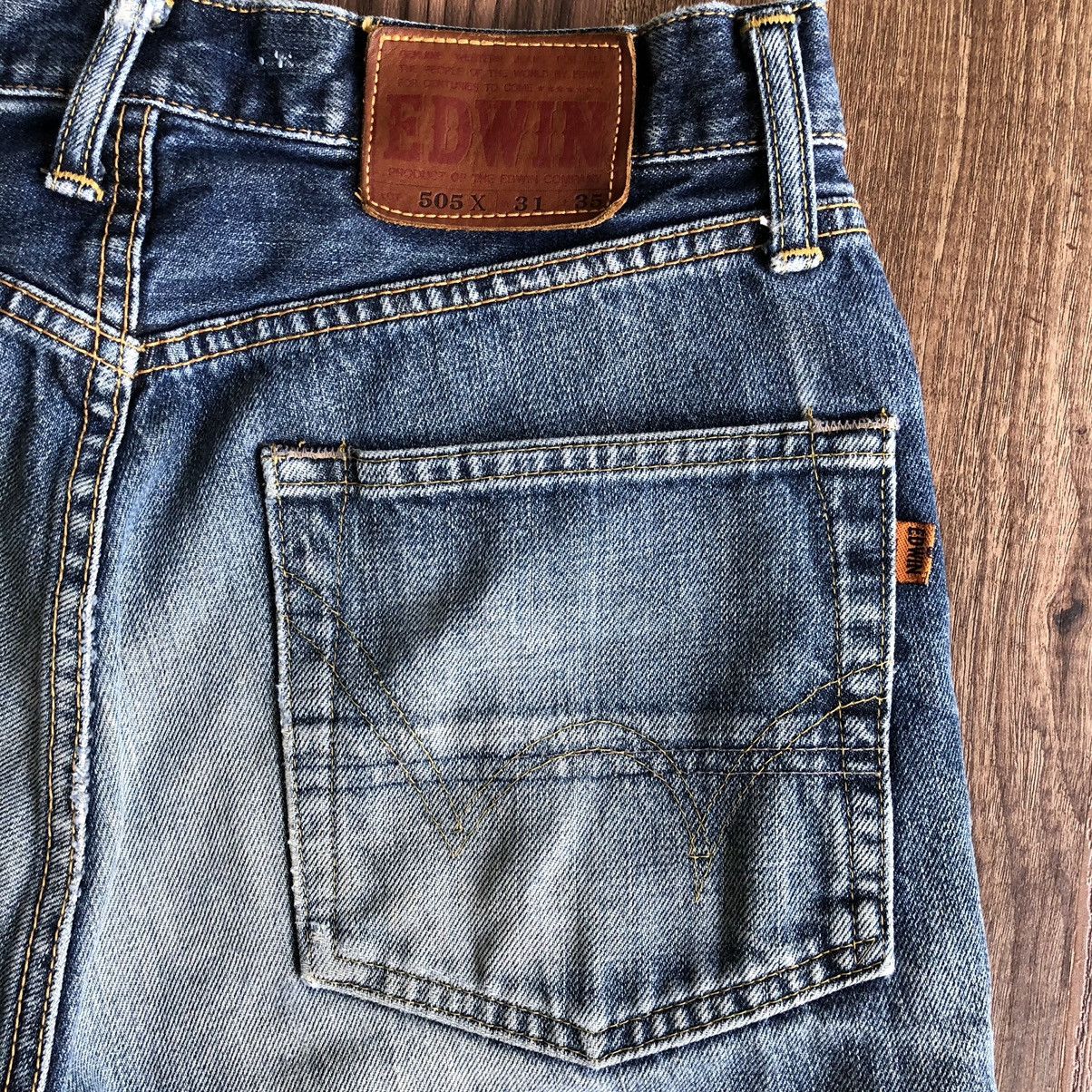 Edwin Vintage Edwin 505x Selvedge Distressed Denim Jeans Size US 30 / EU 46 - 8 Thumbnail