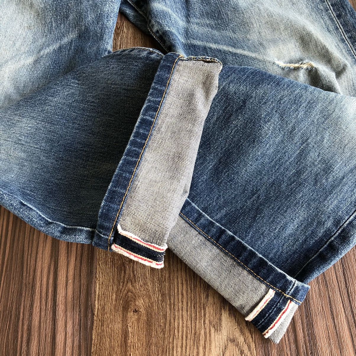 Edwin Vintage Edwin 505x Selvedge Distressed Denim Jeans Size US 30 / EU 46 - 2 Thumbnail