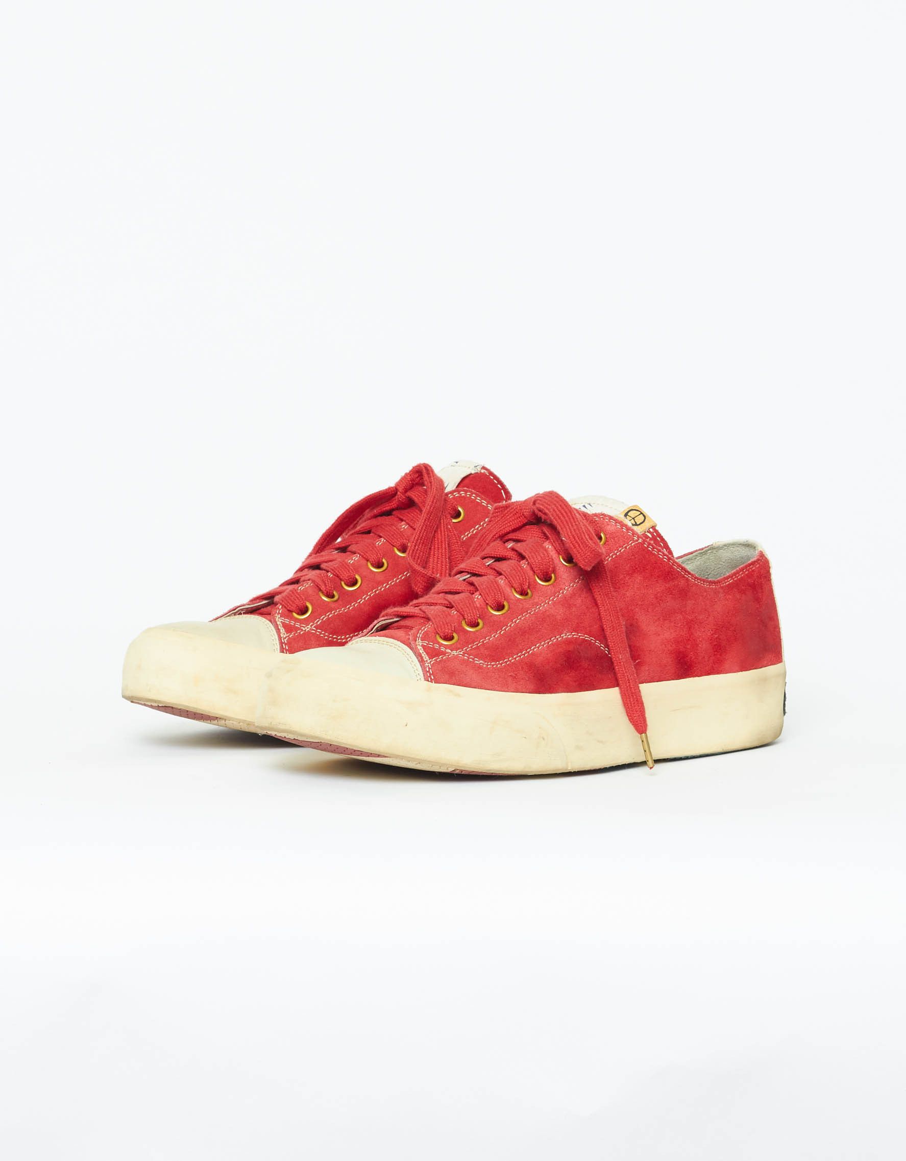 Visvim Red Suede Low Top Sneakers | Grailed