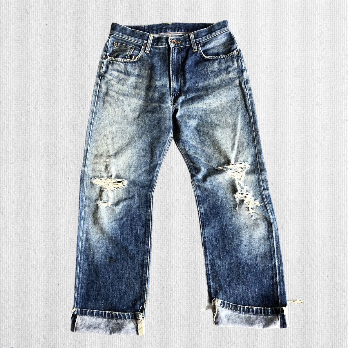 Edwin Vintage Edwin 505xx Selvedge Distressed Denim Jeans Size US 32 / EU 48 - 1 Thumbnail