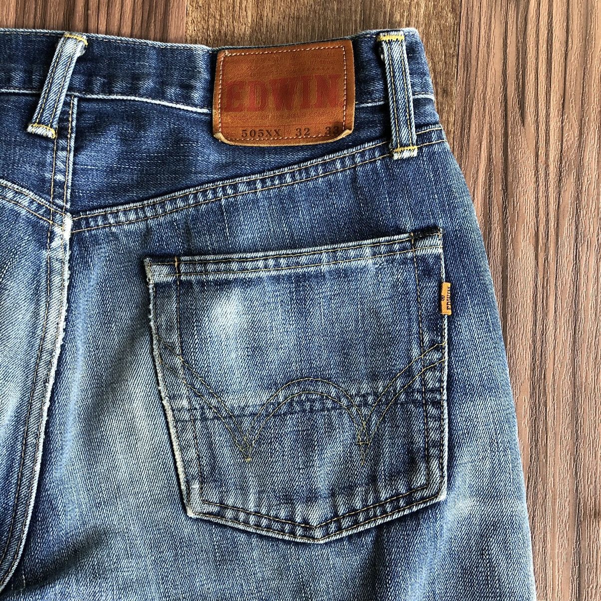 Edwin Vintage Edwin 505xx Selvedge Distressed Denim Jeans Size US 32 / EU 48 - 7 Thumbnail