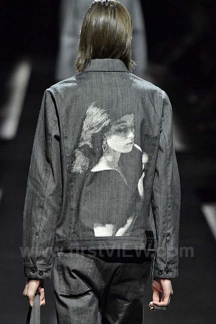 image of Undercover Ss20 Cindy Sherman Denim Jacket in Grey, Men's (Size 2XL)