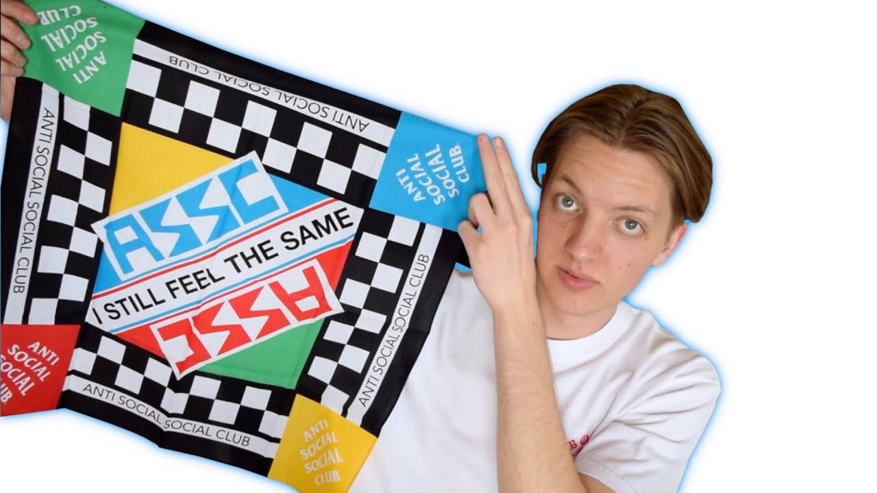 Anti Social Social Club Pismo Beach Bandana Red/Yellow/Green/Blue Checkered Racer OS Size ONE SIZE - 3 Thumbnail