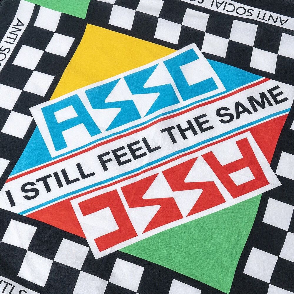 Anti Social Social Club Pismo Beach Bandana Red/Yellow/Green/Blue Checkered Racer OS Size ONE SIZE - 4 Thumbnail