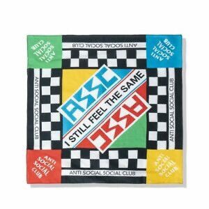 Anti Social Social Club Pismo Beach Bandana Red/Yellow/Green/Blue Checkered Racer OS Size ONE SIZE - 2 Thumbnail