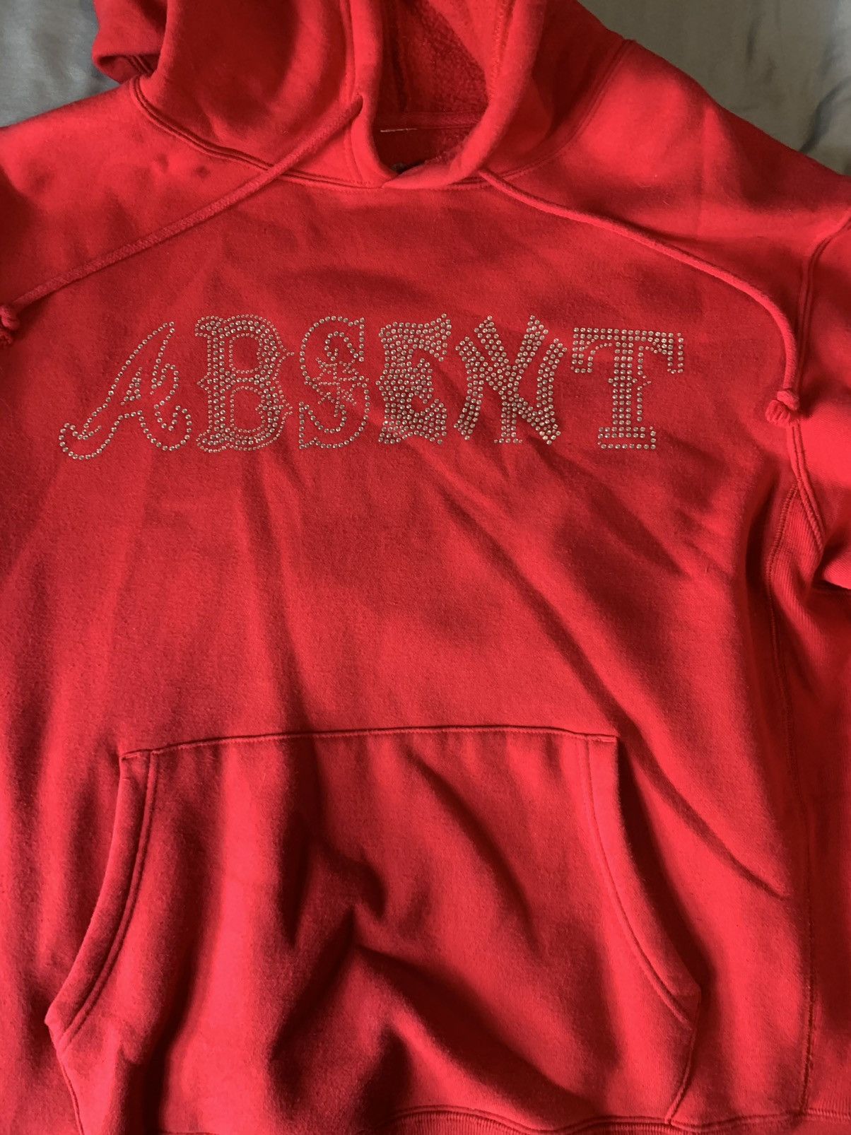 red absent hoodie