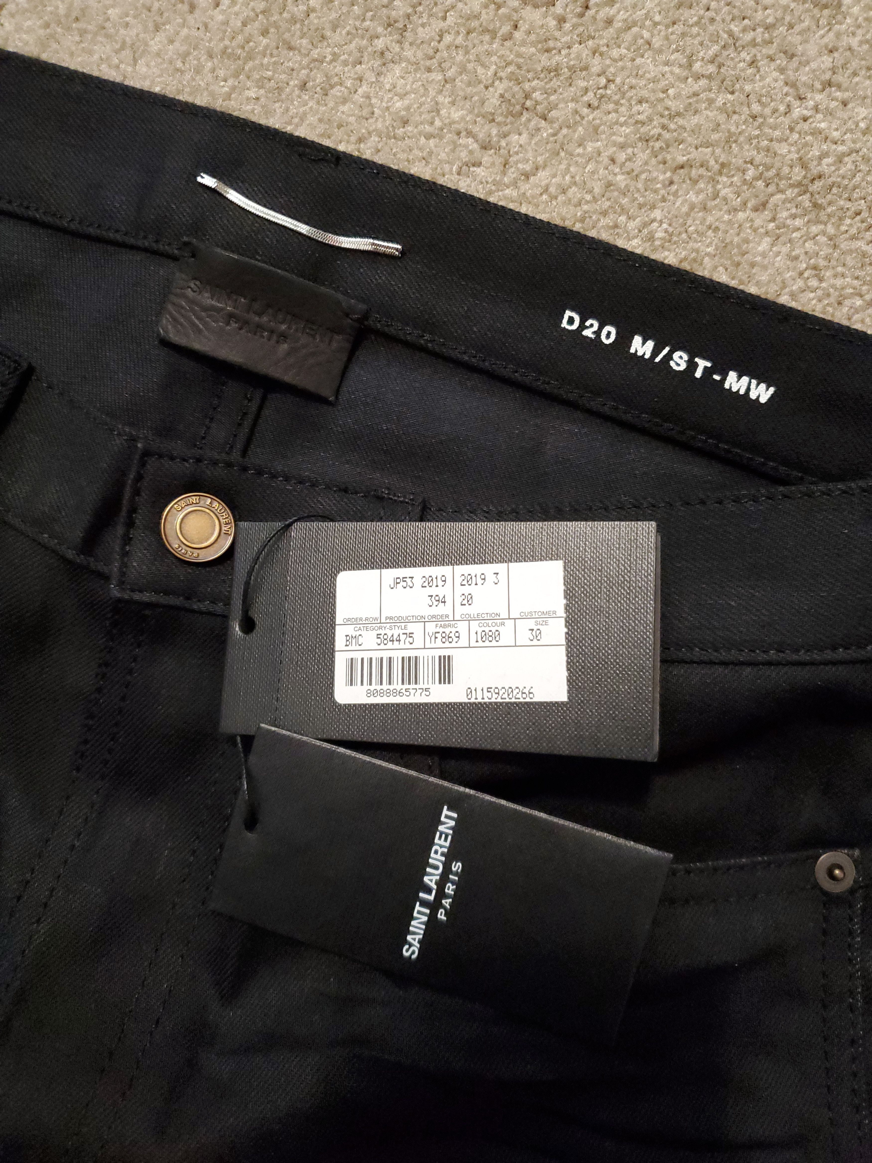 Saint Laurent Paris Saint Laurent D20 Black Slim Denim Jeans FW19