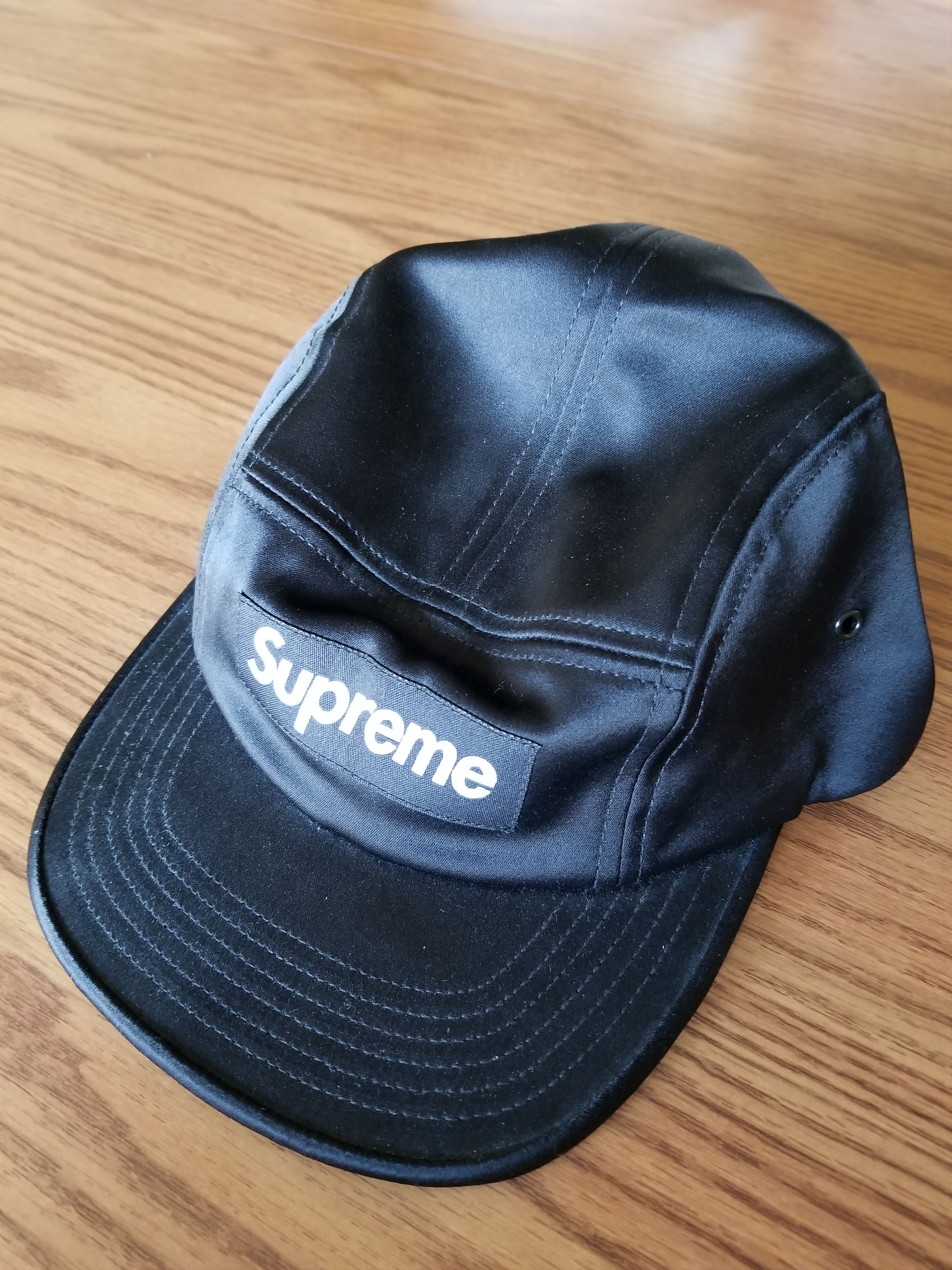 Supreme Satin Camp Cap Black - SS17 - US