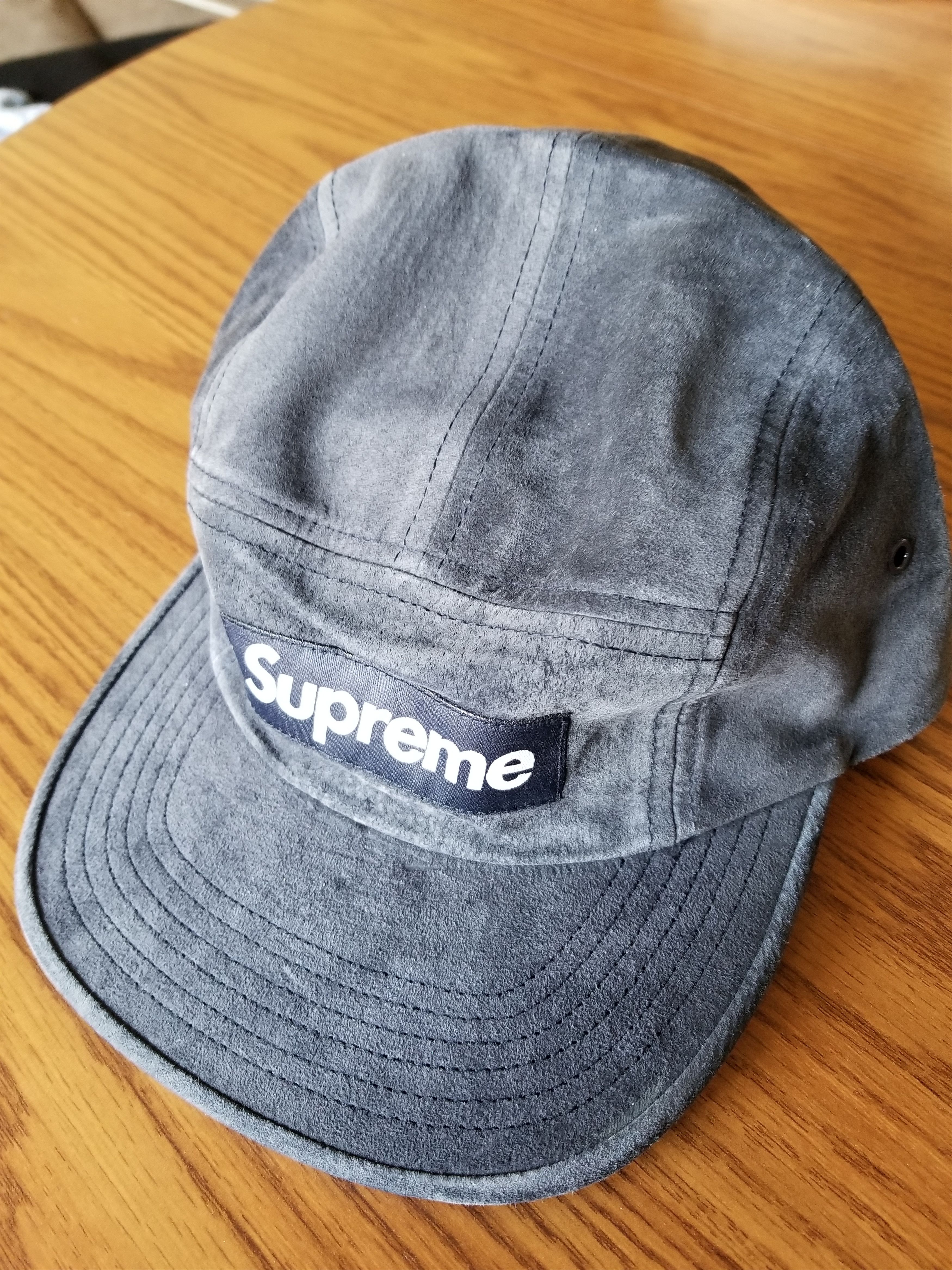 Supreme Supreme Navy Suede Camp Cap SS17 (New) | Grailed