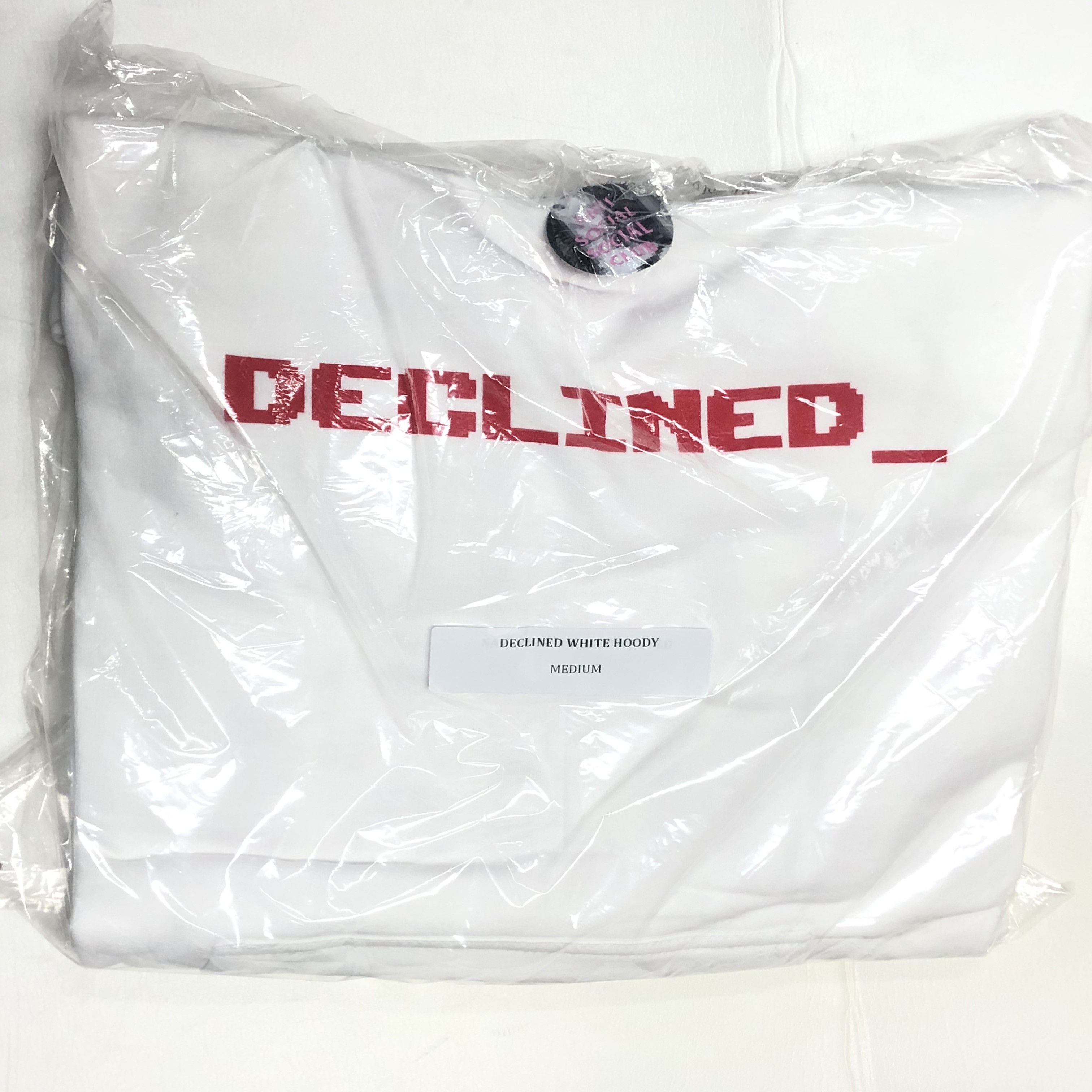 image of Anti Social Social Club Ds Assc Red Maroon Declined White Hoodie Ftp Obey Bape Kith (Size Medium)