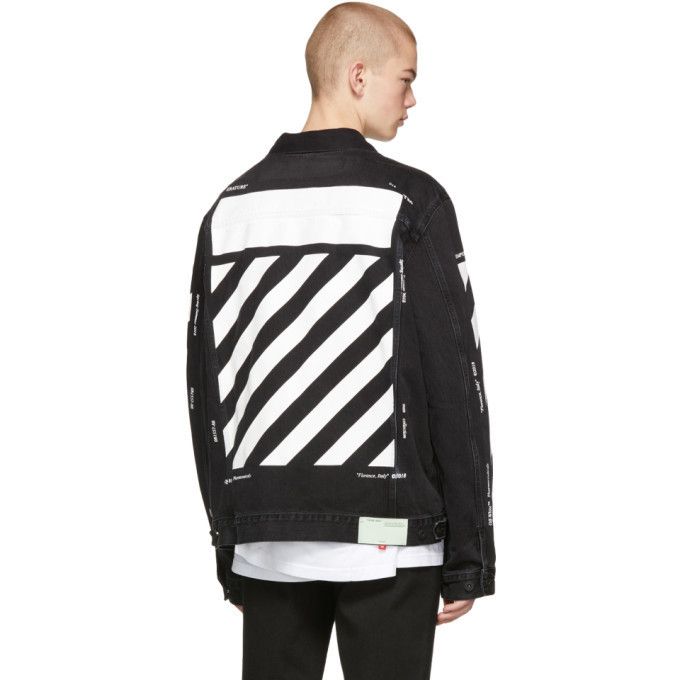 Off white black denim jacket shop
