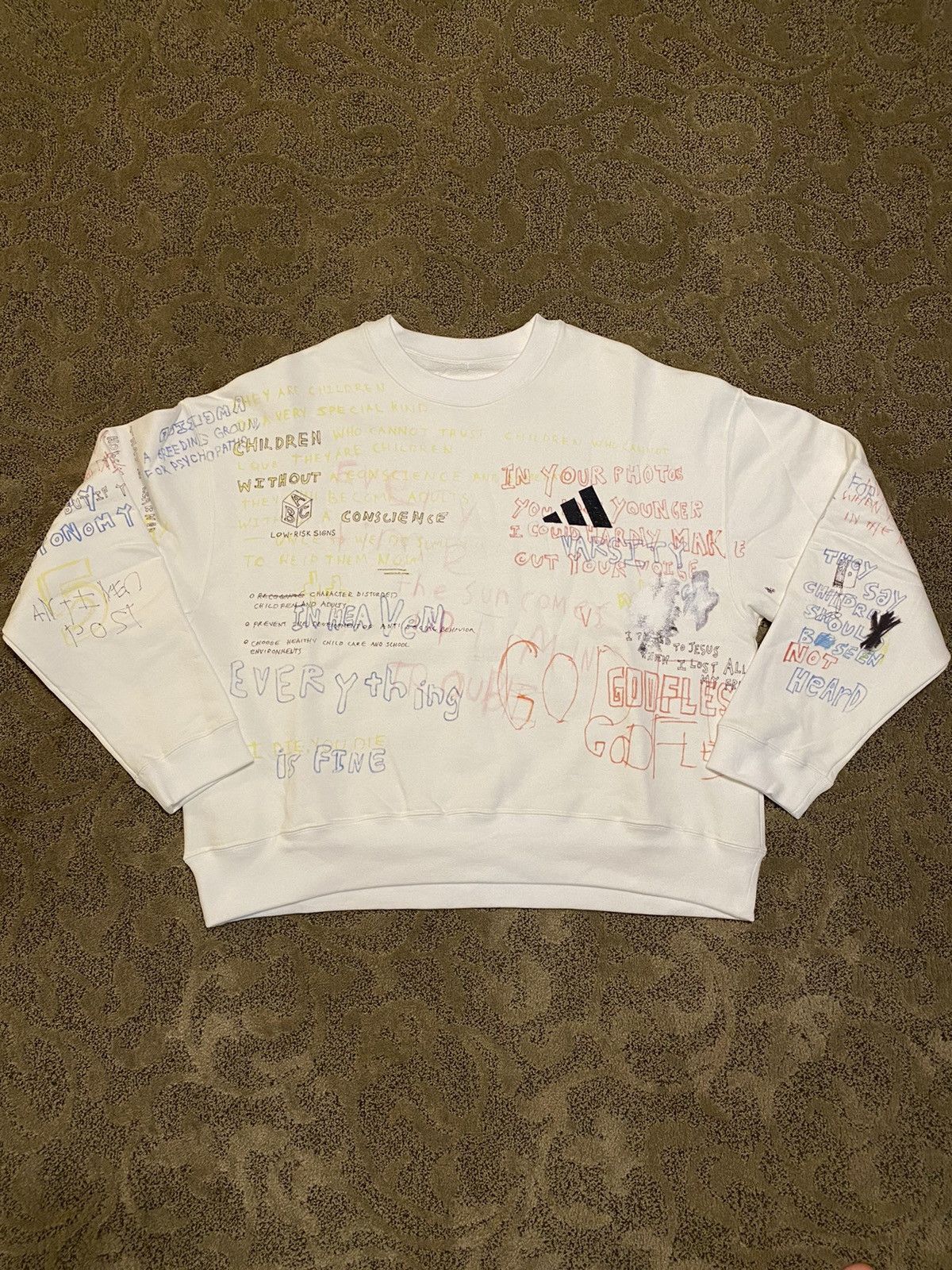 Adidas  Enfants Riches Deprimes  Yeezy Yeezy Season 5 ERD Graffiti Adidas  Sweatshirt | Grailed