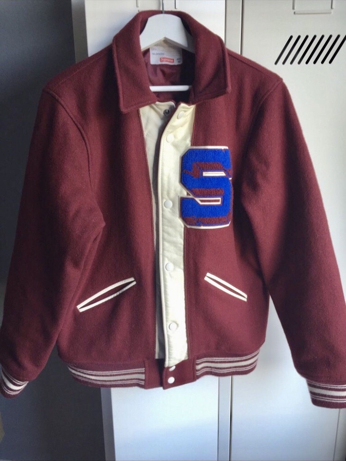 Supreme RARE Supreme FW13 Captain Varsity Jacket Size US M / EU 48-50 / 2 - 2 Thumbnail