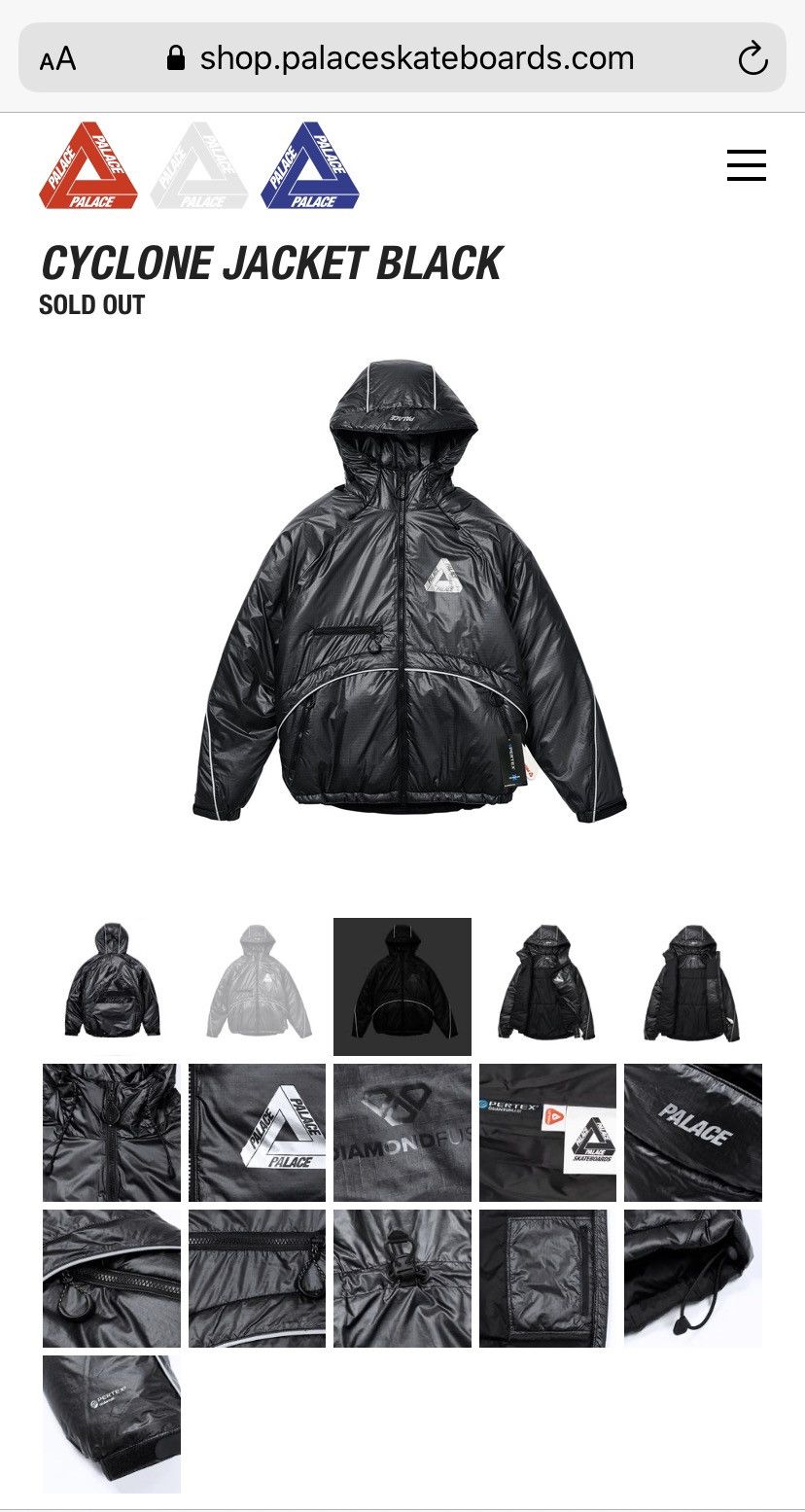 Palace Cyclone jacket black | Grailed