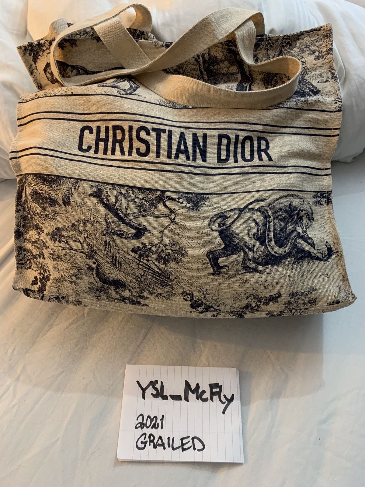 Christian Dior Dior, Linen Dioriviera beach tote